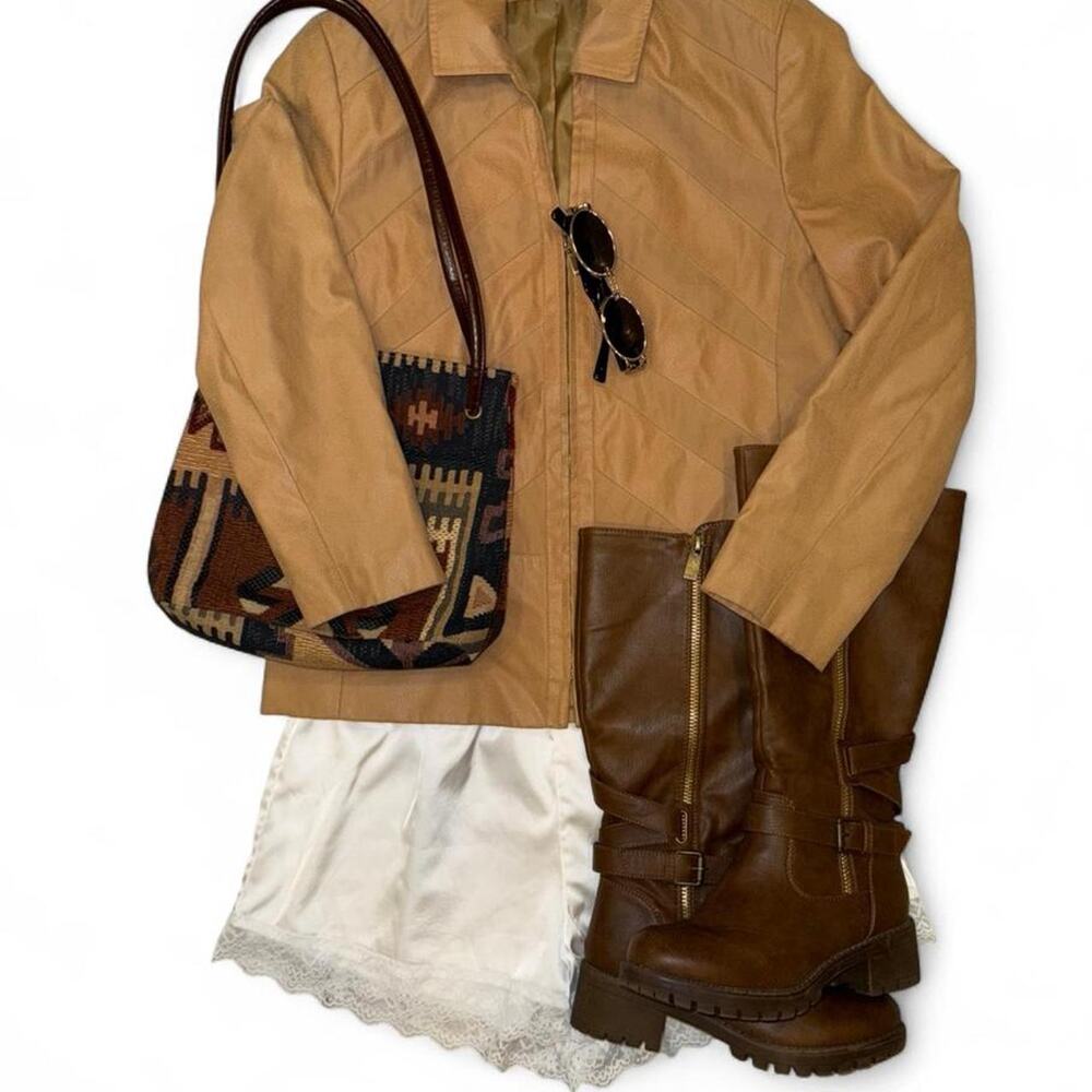 vintage vtg boho western cowgirl suede lightweight jacket